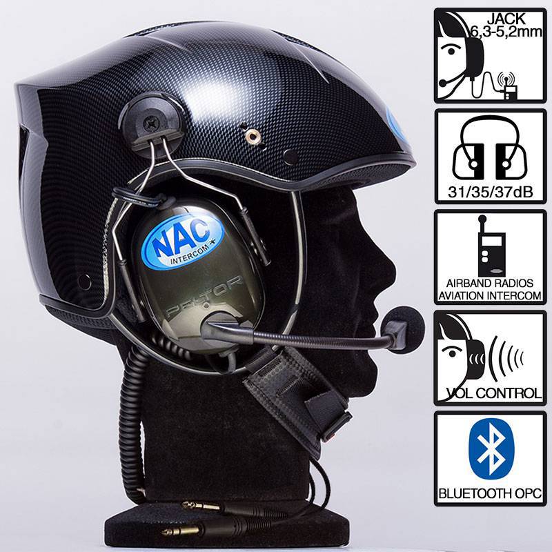 Horus Aviation Communication Helmet Carbon Optic